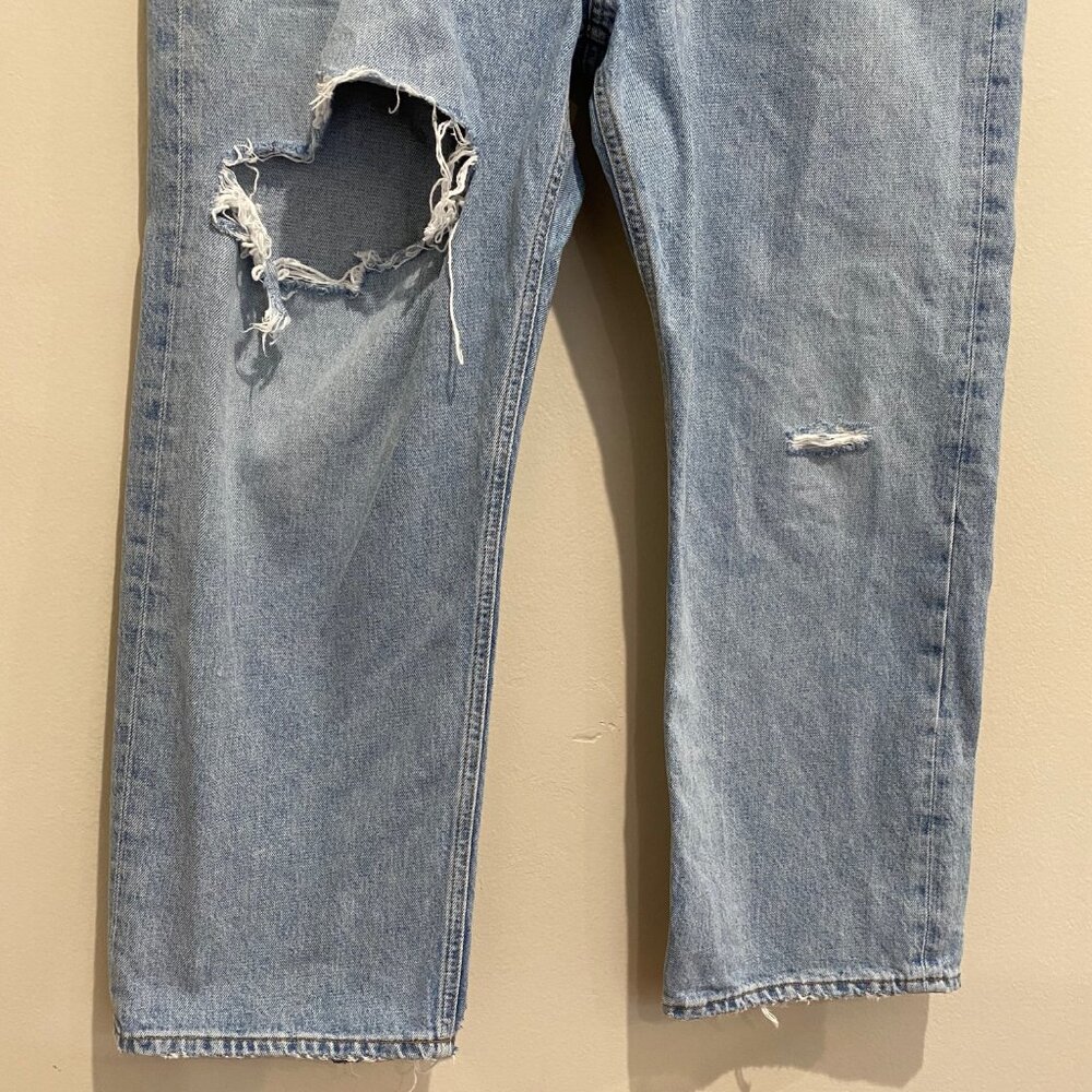 Agolde 90s Crop Distressed Jeans *Echo* Sz 34 - Picture 8 of 14